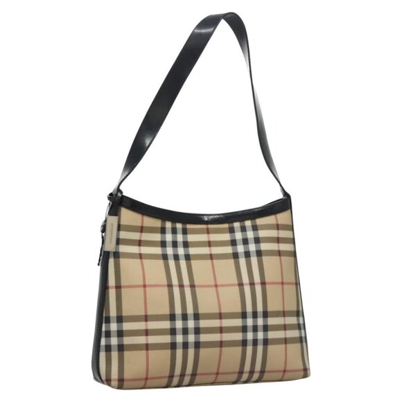 BURBERRY Nova Check Shoulder Bag PVC Beige Auth 106755 - Picture 1 of 16
